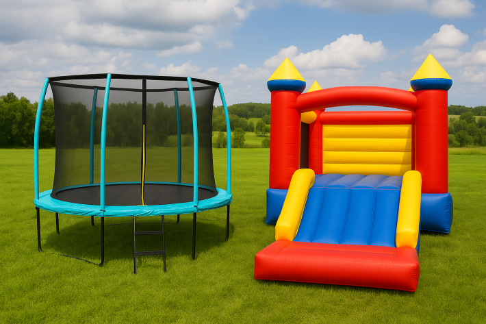 Надувной батут или каркасный: плюсы и минусы